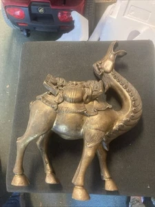 Chinese Pure Bronze Camel Twin Peaks Animal Statue - Picture 1 of 8
