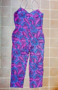 J.Crew Size 12P Jumpsuit Silk Floral Pockets Sleeveless Lined Women's - Picture 1 of 6