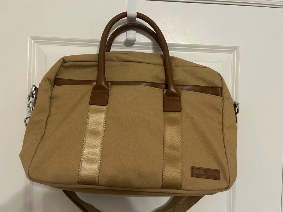 Nova Bolsa Tote Brooks Brothers Bronzeada Nunca Usada Acabamento em Couro Xadrez Por Favor Leia - Imagem 1 de 4