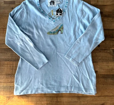 Libro de Cuentos Tejidos "Si el zapato te queda" Suéter Vintage Bordado Rana Bling Lentejuelas Foto 1 de 4