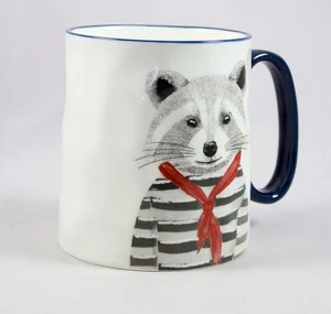 Signature Housewares Hipster Raccoon Coffee Mug With Navy Handle 12oz - Picture 1 of 5