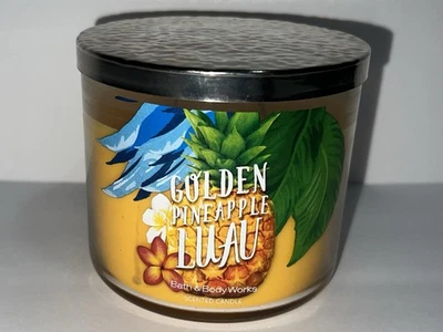 Vela Bath Body Works 3 mechas piña dorada aromas luau tropical Foto 1 de 4