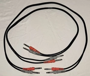 Set of 2 (two) Hosa CSS-201 Dual 1/4" Balanced TRS Cable 1 meter=39 inches used - Picture 1 of 1