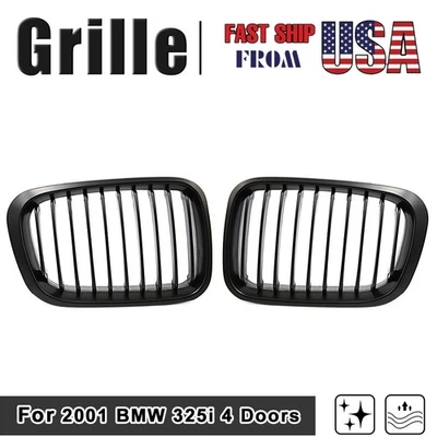 Cubierta de parrilla de riñón negra mate para BMW 320i 325i 328i 330xi 4 puertas 98-01 Foto 1 de 4