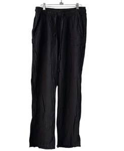 Pantalones de lino para mujer XL azul marino cintura elástica hechos en Italia informales Lagenlook - Imagen 1 de 9