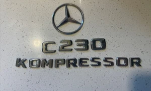 2001-07 Mercedes-Benz C230 kompressor Emblem Rear Tailgate Trunk Chrome See Pics - Picture 1 of 8