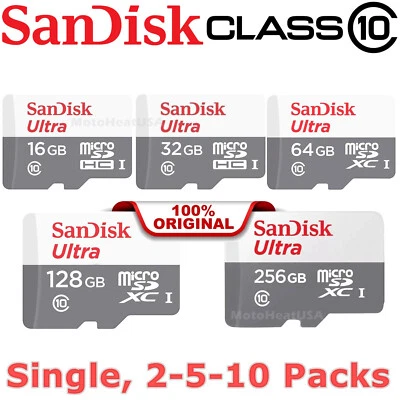 SanDisk Ultra MicroSD 16GB 32GB 64GB 128GB 256GB SD Memory TF Card Reader Lot - image 1 of 4