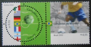 Brasilien 2002, Mi.3226-3227, Fußball, Weltmeisterschaft, ** postfrisch - Bild 1 von 1