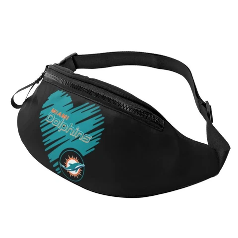 Miami Dolphins Running Belt Love Style Camping Waist Bag Dot Zip Belt Bag Cover