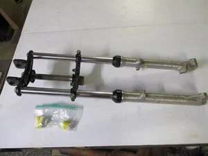 GENUINE 1985 HONDA XL80S XL 80 S FRONT FORKS WITH TRIPLE TREES BEARINGS BAR CLMP - Picture 1 of 11