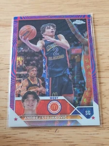 2023 Topps Chrom Fuchsia blau Wirbelrefraktoren #23 Andrej Stojakovic - Bild 1 von 2
