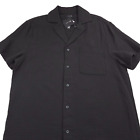 $ 168 Joe's Jeans kurzärmlig schwarz Crinkle Camp Shirt Herren Größe Large
