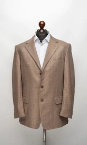 Ermenegildo Zegna Brown POW Check Cashmere/Silk 3Btn Blazer IT 52R / UK,US 42R - Picture 1 of 11