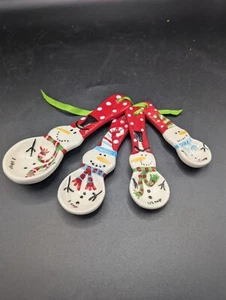Pier 1 Schneemann Messlöffel 4er Set Schneemänner Weihnachten Backen Urlaub - Bild 1 von 4