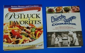 Lot 2 The Church Supper Potluck & BHG Hometown Potluck Favorites Cookbooks - Picture 1 of 8