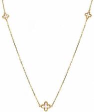 Mark Milton Womens Mother of Pearl Flower Necklace - Gold