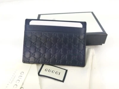 Auténtico Tarjetero Gucci Micro Guccissima Rosso Rojo - Azul Marino Cuero Foto 1 de 2