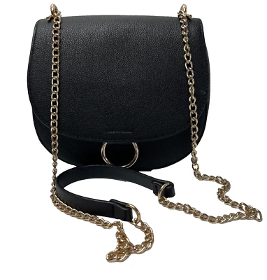 H&M Handbag Small Black Faux Leather Crossbody Chain Strap Shoulder bag - Image 1 of 4
