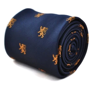 Herren Krawatte Marineblau Dunkelblau Schottisch Löwe Traditionell Design-Er Von - Bild 1 von 4