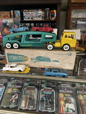 vintage 1960 Structo Car Carrier w four Cars & original box very good condition - Image 1 of 4