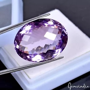 Piedra preciosa suelta de calidad AAA talla ovalada amatista púrpura natural VVS 34,20 quilates - Imagen 1 de 8
