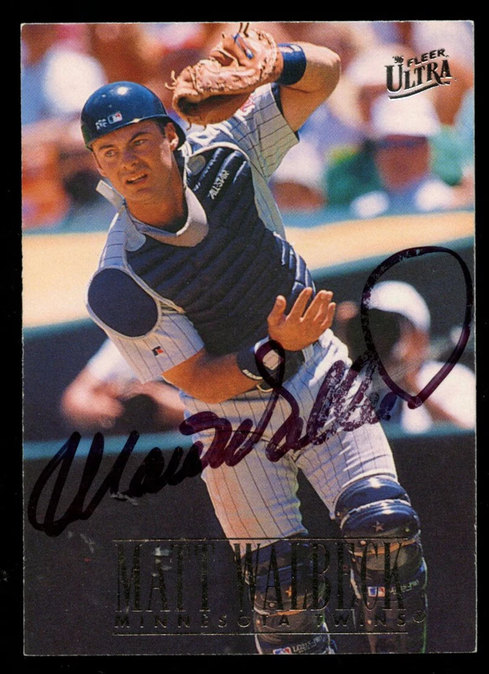 Tarjeta coleccionable de béisbol Fleer Ultra 1996 autografiada firmada por Matt Walbeck #97 Foto 1 de 1