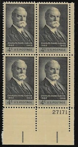 US Scott #1195, Plate Block #27171 1962 Charles Hughes 4c FVF MNH Lower Right - Picture 1 of 1