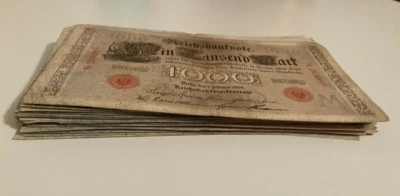 Lot of 67 Old German 1000 Mark Circulated Banknotes (Mostly 1910, one of 1908) - Image 1 of 4