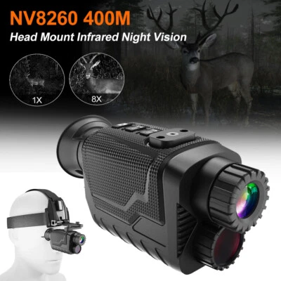 8X Digital Zoom Hunting Telescope Head-mounted 4K 36MP Monocular IR Night Vision - Image 1 of 4