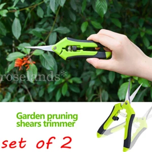 Pruning Shears Plant Scissors Trim Trees Snips Branch Garden Secateurs Tool 2PCS - Picture 1 of 12