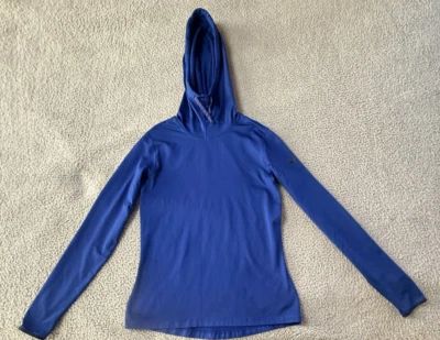 Sudadera con Capucha NIKE PRO DRI FIT Azul Sólido Manga Larga Agujero para el Pulgar Cordón Talla L Foto 1 de 4