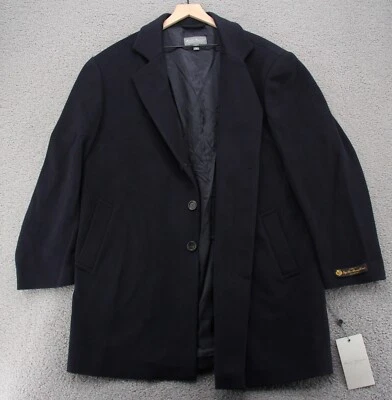 NWT Daniel Cremieux Signature Collection Overcoat Men XL Black Loro Piana Wool - Image 1 of 4