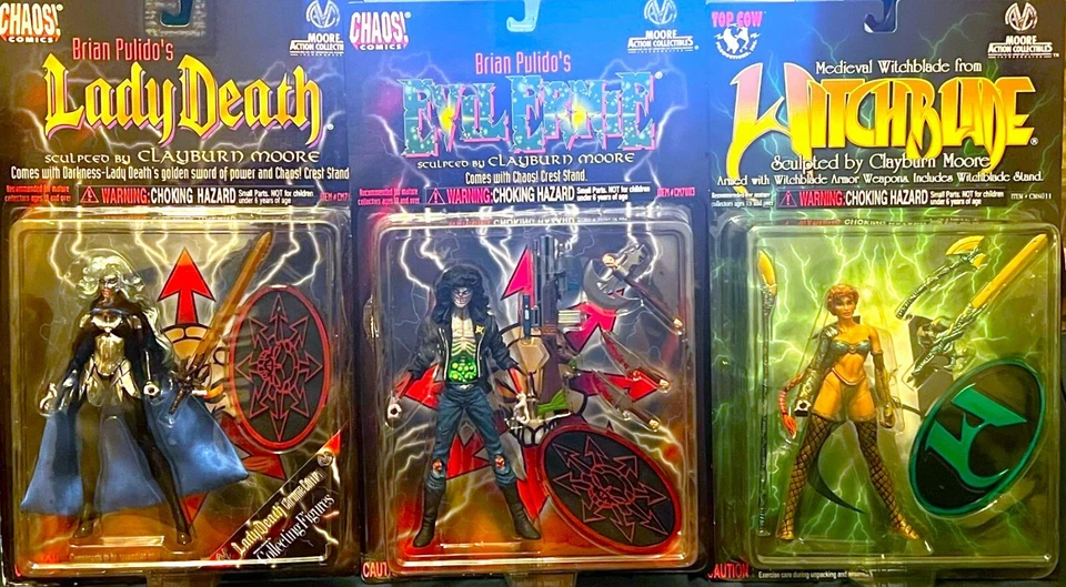Lote de figuras de acción Lady Death demonio EVIL ERNIE Clayburn Moore WITCHBLADE 1997 Foto 1 de 1