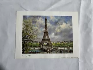 Cochecito París Francia Impresiones por Jacques Chardon 1989 Torre Eiffel Estampado Vintage - Imagen 1 de 4