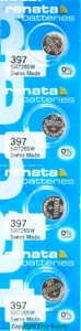 4 pcs Renata 397 Watch Batteries SR726SW 397  0% MERCURY - Picture 1 of 1