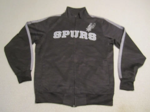 San Antonio Spurs Jacket Adult Medium Tall Gray Zip Up Sweatshirt NBA Basketball Cover