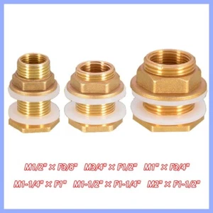 Brass Water Butt Connector Adapter Tank Fitting 3/8" - 2" BSP Male/Female Thread - Picture 1 of 11