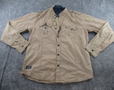 Pepe Jeans Co Shirt Large Cotton Long Sleeve Collared Button Up Beige Khaki - Image 1 of 4