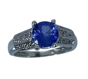 14k Tanzanite & Diamonds Ring, White, Yellow, Rose G, Free Sizing, US - Picture 1 of 1