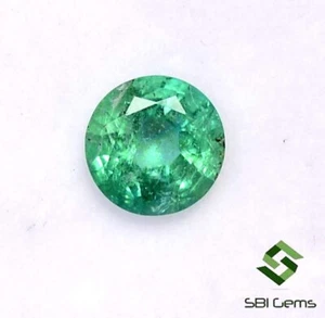 5.50 mm Certified Natural Emerald Round Cut 0.48 Cts Faceted Loose Gemstone - Picture 1 of 6
