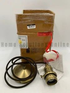 Pottery Barn Classic Anti Brass Pendant Cord Kit Brass Finish 2.5" Diam #4844A - Picture 1 of 8