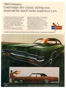 1969 MERCURY Marquis Vintage Original Print AD | Green car photo English Canada - Picture 1 of 1