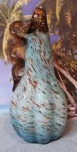 Hand Blown Glass - Art Glass Turquoise and Multi Color Squash - Picture 1 of 9