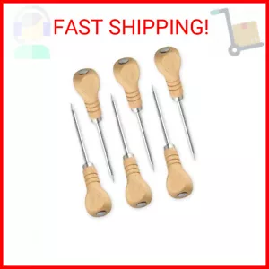 Stainless Steel Ice Pick Tool with Wooden Handle - 6pcs - Picture 1 of 2