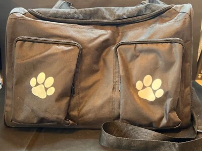 Soft-Sided Black Pet Carrier With Mesh Panels Dual Zipper Pockets & Sherpa-Lined - Image 1 of 4