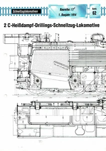 Große Schnittzeichnung: 17 2 - Preußische Staatsbahn - Datenblatt - Bild 1 von 2