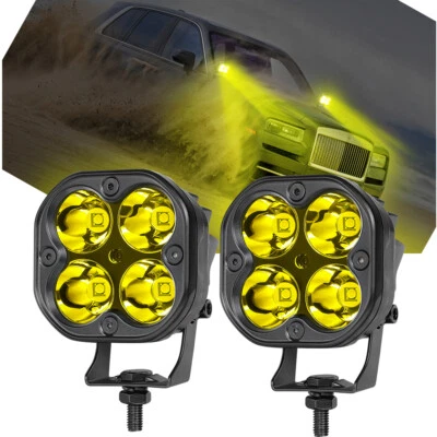 Para Toyota 4runner Pilar A Luces Antiniebla Cápsulas Capó Zanja 3" Cubo Vainas Ámbar Combo Foto 1 de 4