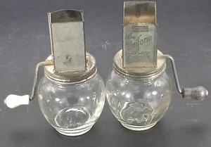 2 Vintage The Uniform Nut Meat Chopper Hazel Atlas Jar - Picture 1 of 5