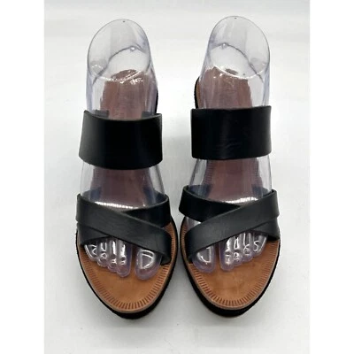 Sandalias Joie Para Mujer A La Plage Sin Cordones Cuña Cuero Negro Gamuza Zapatos 39 Foto 1 de 4