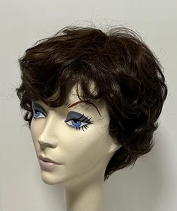 NWT JACQUELYN Wig HUMAN HAIR Blend HM Valerie Hand Tied 8-6 Medium BROWN Mix - Picture 1 of 7